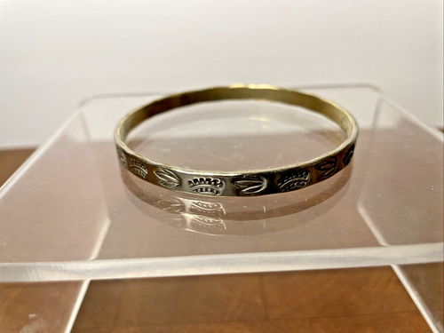 Vintage Bangle Bracelet Silver Taxco Sterling Tribal Leaf Pattern Mexico SW 925 - Picture 9 of 10