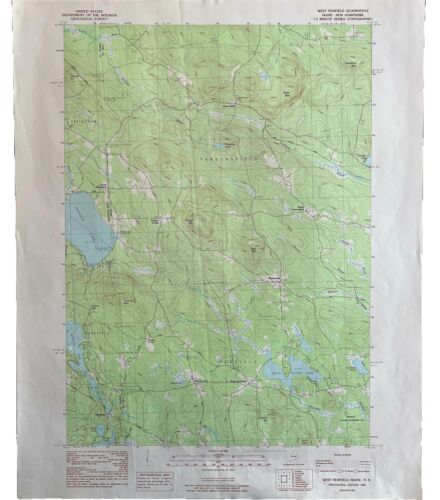 Map West Newfield Maine NH USGS 1983 Topographic Vintage 1:24000 27x22" TOPO11 - Picture 2 of 3