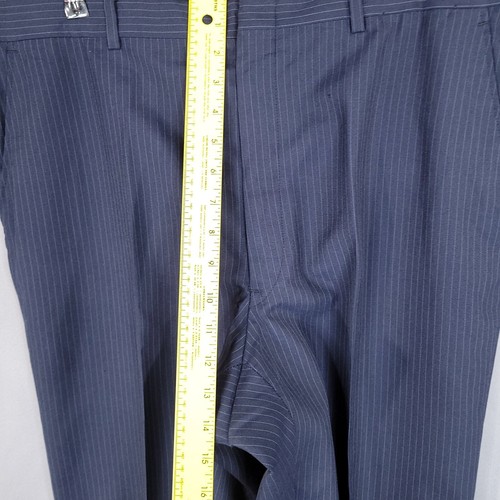 Kingsridge Men's 3 Piece Suit Vest Sport Coat 42 Pants Navy Stripe Size 36 - Picture 13 of 24
