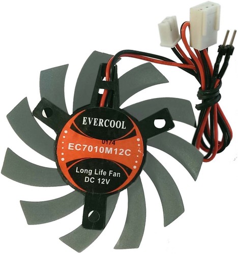 Fan GPU Chipset Cooler Video Graphics Card DC12V Frameless Evercool EC7010M12C-B - Picture 4 of 5