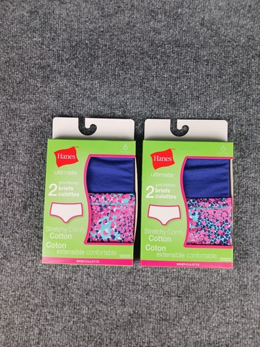2 HANES ULTIMATE GIRLS 2 BRIEFS PER PACK STRETCHY COMFY COTTON SIZE 6 - Picture 2 of 5