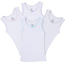 Buyless Fashion Girl Tanks Cotton Undershirts for Dance Gymnastics, Kids 4 Pack