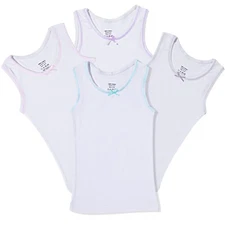 Buyless Fashion Girl Tanks Cotton Undershirts for Dance Gymnastics, Kids(4 Pack)