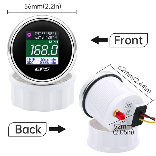 52mm LCD Digital GPS Speedometer Gauge for Marin Boat Car Truck Waterproof - Picture 3 of 16