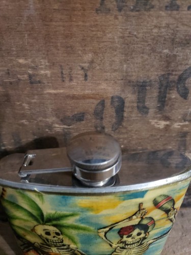 Skeletons on 6 oz. Stainless Steel Flask ~ Day of the Dead ~ - Picture 5 of 12