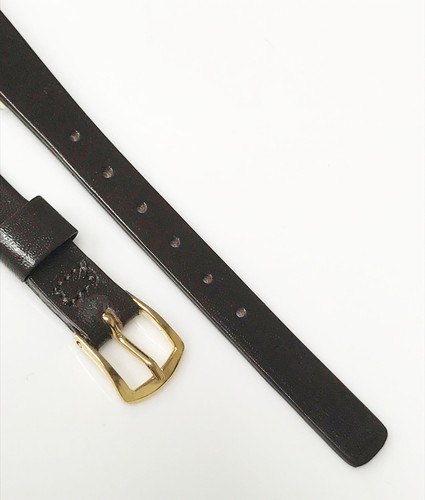 Genuine Calf Leather Brown Tone 8mm Gold Tone Buckle Watch Band - Picture 3 of 5