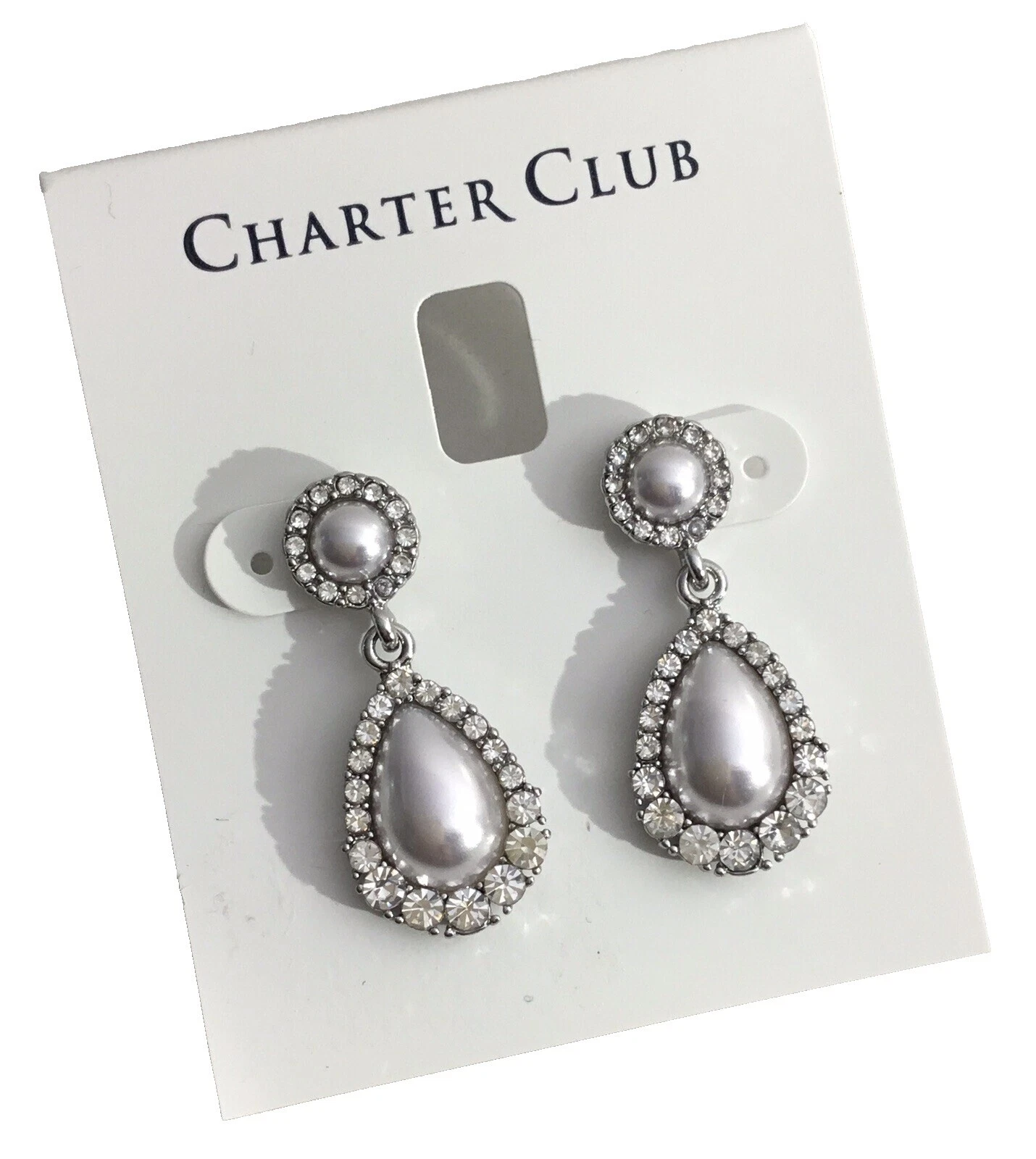 Charter Club 白色时尚耳环