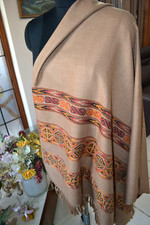 HIMALYAN KULLU WARM PASHMINA ARTISTIC SHAWL TRIBAL ART 9 DESIGNS CHOICE