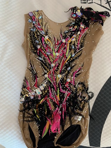 Gorgeous! Swarovski Crystals Rhythmic Gymnastics Leotard, Acro, Ice Skating - Picture 3 of 12