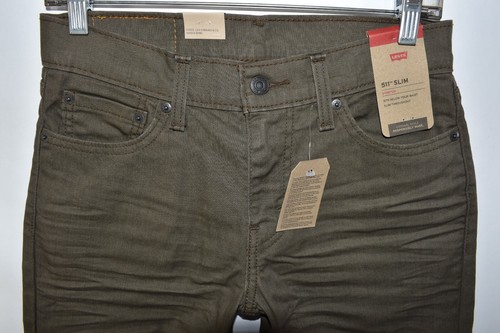 New Levi's 511 Slim Stretch Olive Khaki Brown Jeans Mens Size 29x30 - Picture 7 of 12