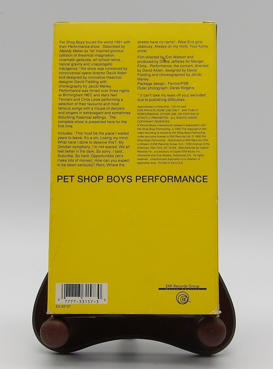 ペット・ショップ・ボーイズ PET SHOP BOYS プロモーション VHS Pet Shop Boys Performance Vhs | eBay
