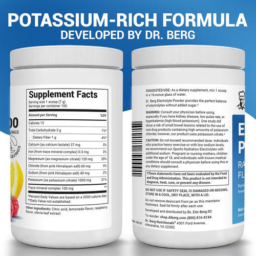 Dr. Berg Zero Sugar Hydration Keto Electrolyte Powder - Enhanced W/ 1000 Mg of P - Picture 2 of 12