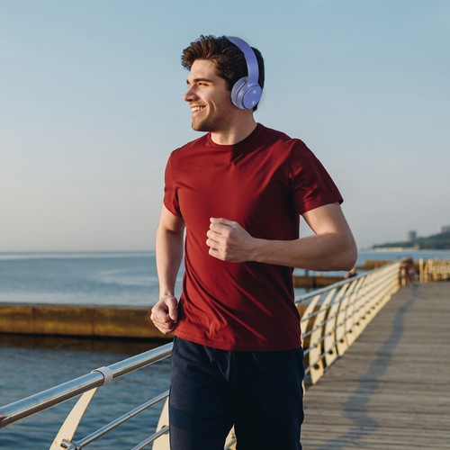 Laser Foldable Bluetooth Headphones - Blue - 40MM Driver with Mic - Picture 5 of 5