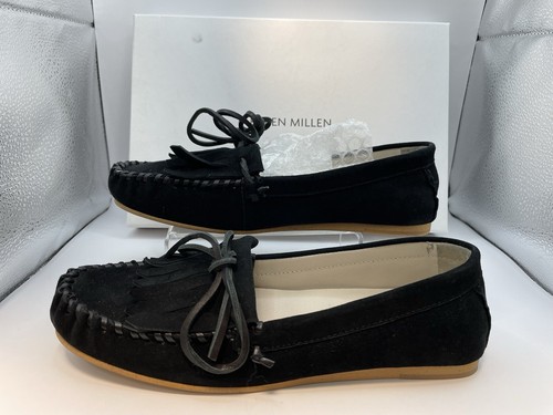 Mocasines Karen Millen de gamuza negra con flecos EU 36 - Imagen 2 de 8