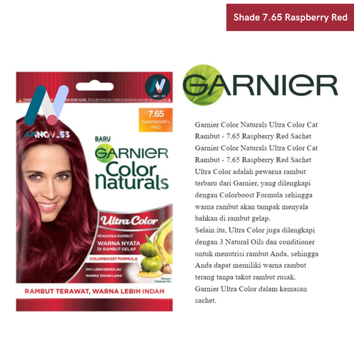3X GARNIER Natural Dry Hair Color Almond Oil Long Lasting #7.65 Raspberry Red - Picture 22 of 23