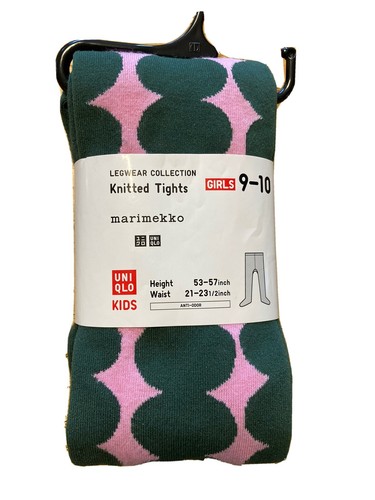 Uniqlo x Marimekko Medias Tejidas Niñas Rosa y Verde Lunares Talla 9-10 NUEVAS - Imagen 1 de 4