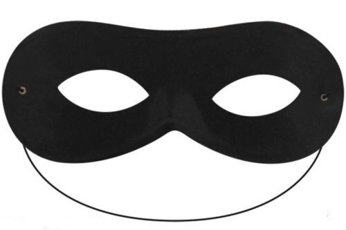 Neu schwarze Domino Maske Augenmaske Bandit Räuber Superheld Buch Tag & Halloween Maske - Bild 1 von 3