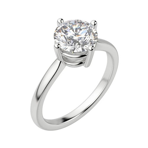 1.00 Carat Round Cut Lab Grown Diamond Solitaire Engagement Ring 14K White Gold - Picture 2 of 6