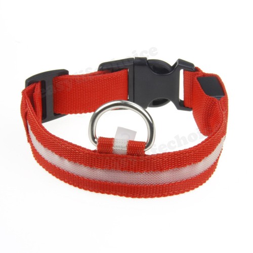 Rechargeable LED Dog Collar Nylon Glow Flashing Light Up Safety Pet Collars USB - Picture 16 of 17