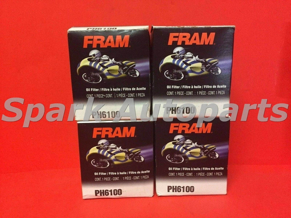 Lot of 4 Engine Oil Filter Fram PH6100 For HARLEY DAVIDSON