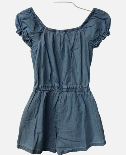 GAP Girl's Short Puff Sleeve One Piece Romper SZ 10/12 with Pockets - NEW - Picture 4 of 6