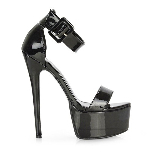 Para mujer Correa al tobillo Punta Abierta Damas Stiletto Tacón Alto Plataforma Zapatos de Fiesta Talla - Imagen 13 de 67