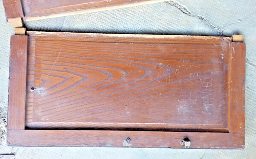 2 Portine Mobile Credenza Legno Piemontese Montagna Intarsiate a mano come foto - Foto 5 di 5