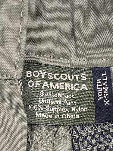 Boy Scout YOUTH XS Official Convertible Quick Dry Uniform Pants 24x24 NEW - Picture 6 of 8