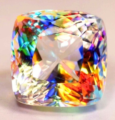 Mystic Topaz Rainbow Color 45Ct Natural Cushion Cut EGL Certified Loose Gemstone