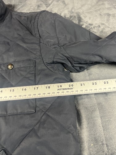 J Crew black Quilt Style Bomber Jacket Outer Wear Zip Button Men's Size S - Picture 6 of 9