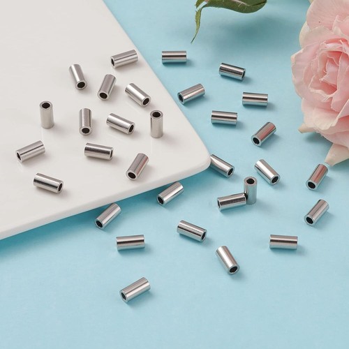 200x Stainless Steel Solid Tube Spacer Beads for DIY Jewelry Making Findings - Picture 5 of 5