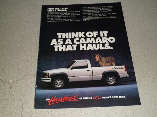 VARIOUS VINTAGE CHEVROLET SPORT SPORTSIDE PICKUP TRUCK AD / ARTICLES COLOR - Bild 4 von 8