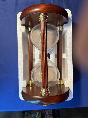 Vintage große 9,5 Zoll 1/2 Stunde 30 Minuten Sanduhr Sanduhr Holzrahmen KOCH - Bild 3 von 19