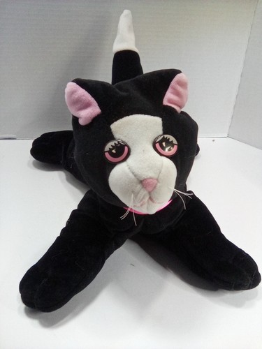Tonka Pound Purries Black Cat Plush Large 15 Inch Long 1985 Stuffed Animal Toy