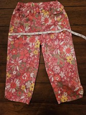 Children  s Place Pink Floral Pants - Girl - Size 14 - Adjustable Waist