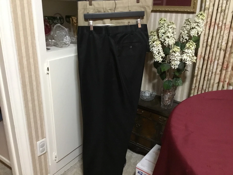 Lote de 4 Pantalones de Vestir Clásicos de Negocios para Hombre Hermosos 44 X 30 Azul Negro Tostado Gris Foto 4 de 4