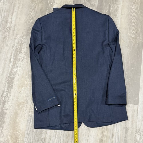 Stafford Men’s Classic Fit Blazer 48 Regular Navy Herringbone Formal Dressy NWT - Picture 14 of 16