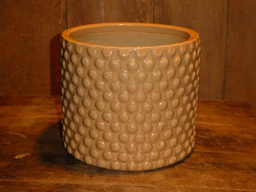 EINZIGARTIGE KERAMIK ERHABENE STRUKTUR OBERFLÄCHE PFLANZE ÜBERTOPF TOPF HELLBRAUN, BEIGE, HELLBRAUN - Bild 1 von 5