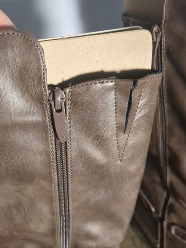 Patrizia Spring Step Museropett Boot Tall Brown Faux Leather Faux Fur Lined 9 - Picture 16 of 20
