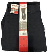 Wrangler Tech Pant Men's 34x34 Regular Fit Black (NWT)