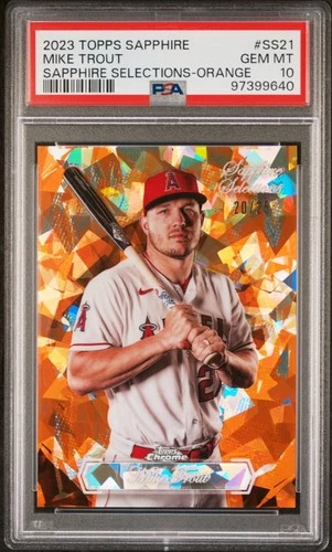 2023 Topps Sapphire Mike Trout Sapphire Selections Orange /25 PSA 10