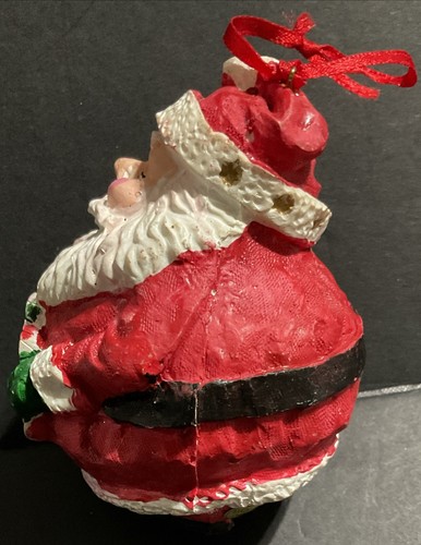 Vintage runder Weihnachtsmann Happy Holidays Weihnachtsschmuck - Bild 4 von 6