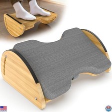 Bamboo Foot Rest for Under Desk at Work - 3-in-1 Reversible Rocking Desk Premium