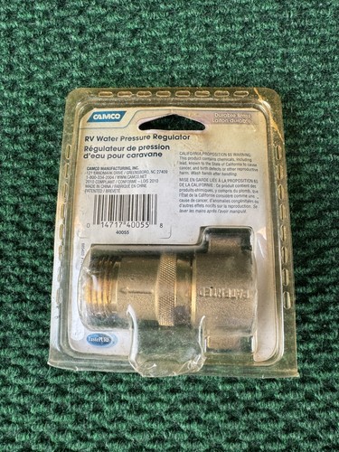 Camco 40055 RV Camper Motor Home Trailer Heavy Duty Brass Water Regulator *NEW* - Picture 2 of 3