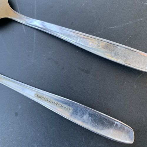 2 VTG Imperial Falcon Stainless Soup Spoons VTG Flatware Replacements - Picture 6 of 7