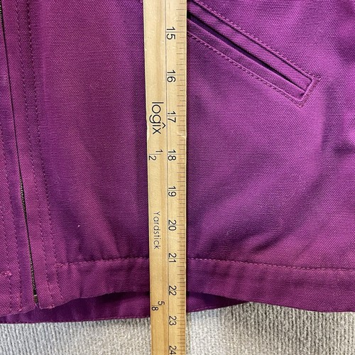 Carhartt Hooded Insulated Jacket Youth Girls Medium 10-12 Sherpa Lined Purple - Picture 6 of 9