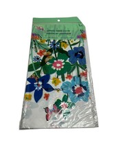 spring fling plastic table cover 54x108 inches rectangle flowers butterflies