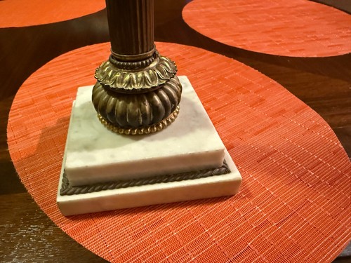 Antique 1800's Astral Solar Kerosene Lamp Brass & Marble Base Part - Picture 16 of 17