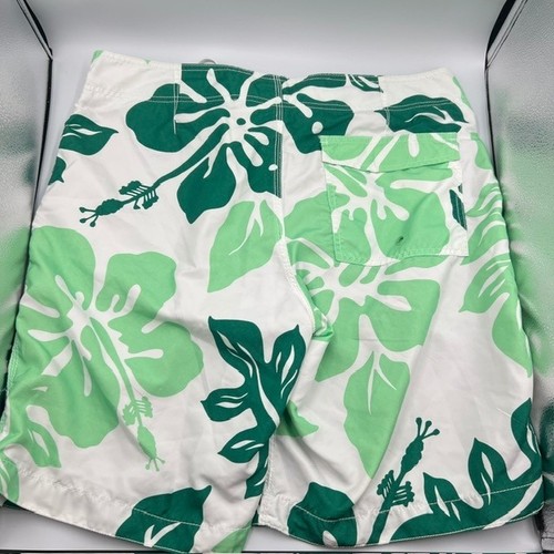 Old Navy Herren geblümt grün weiß Kordelzug und innen gefütterte Badehose Größe Large - Bild 2 von 7