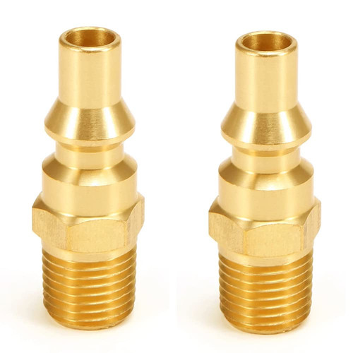 2PCS Propane Quick Connect Fitting Full Flow Male Plug with 1/4 Inch Male NPT...